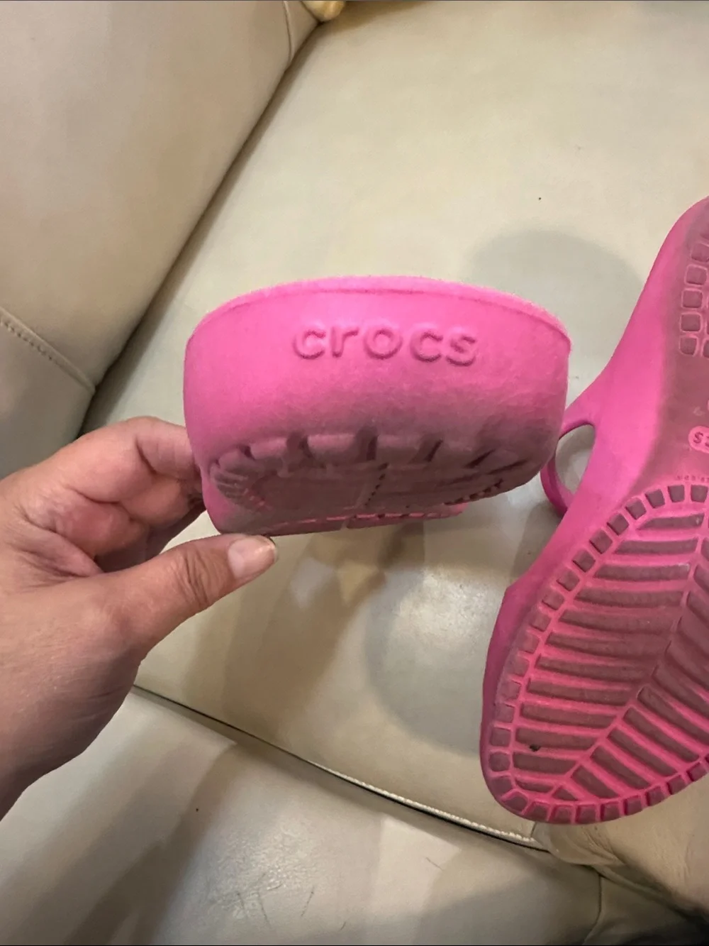 CROCS Swiftwater Hot Pink Triple Strap Slide Sandals Women's Size 9